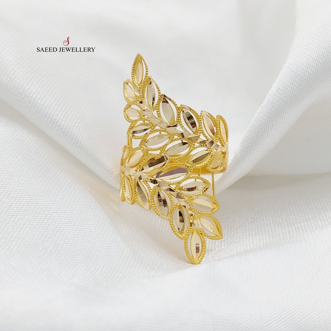 21K Gold Leaf Ring by Saeed Jewelry - Image 3