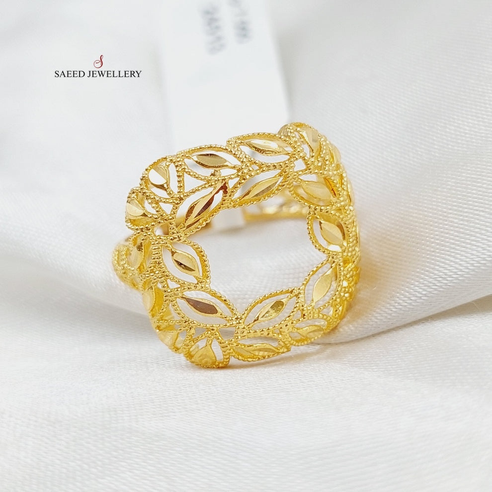 21K Gold Leaf Ring by Saeed Jewelry - Image 4