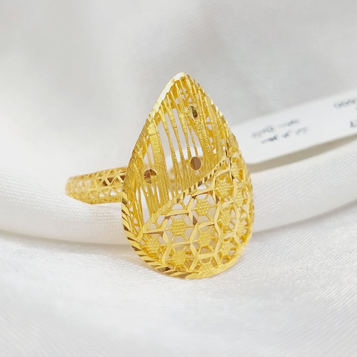 21K Gold Leaf Ring by Saeed Jewelry - Image 3