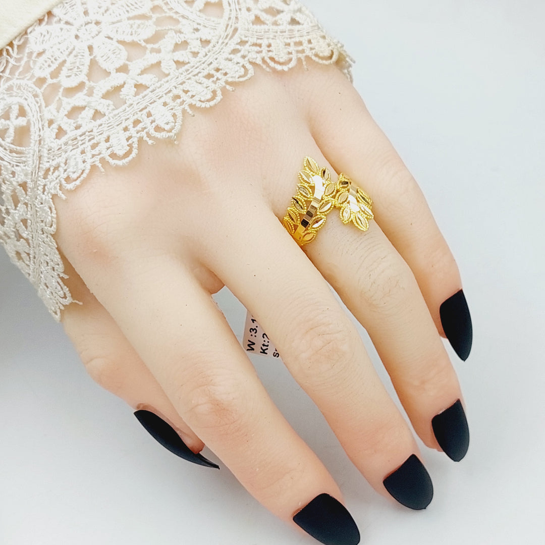 21K Gold Leaf Ring by Saeed Jewelry - Image 2