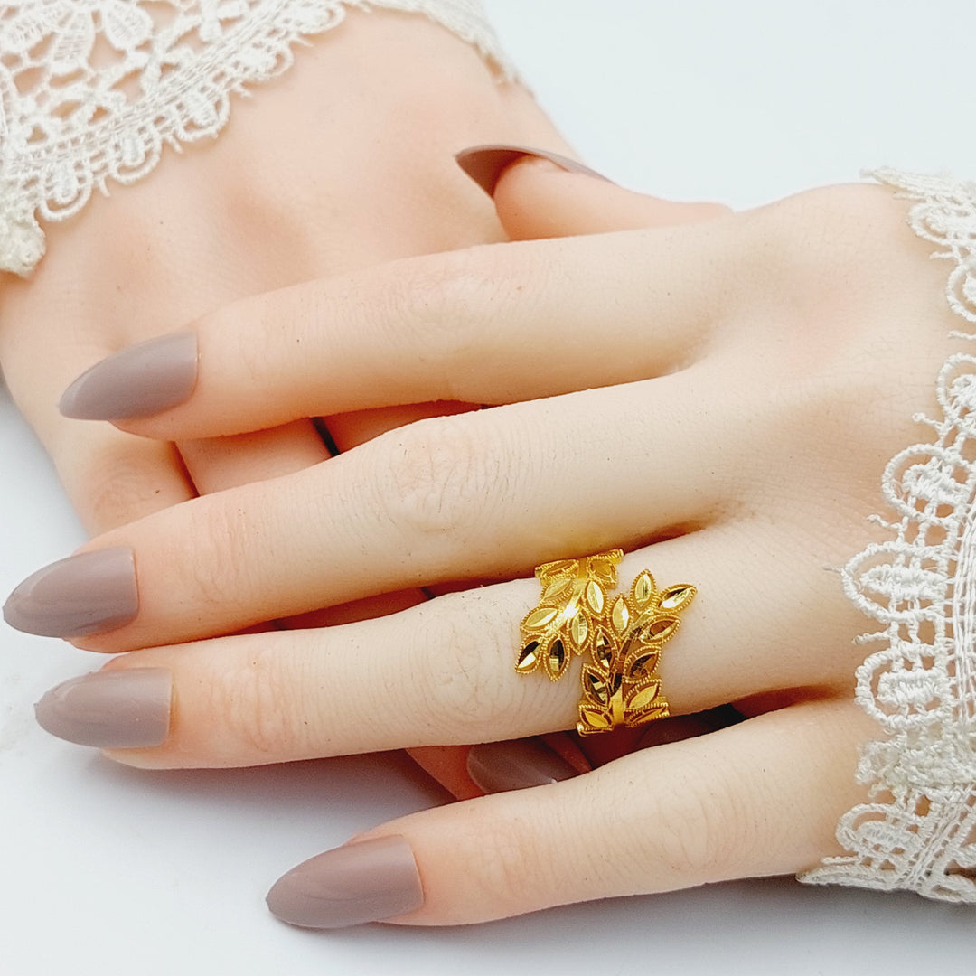 21K Gold Leaf Ring by Saeed Jewelry - Image 4