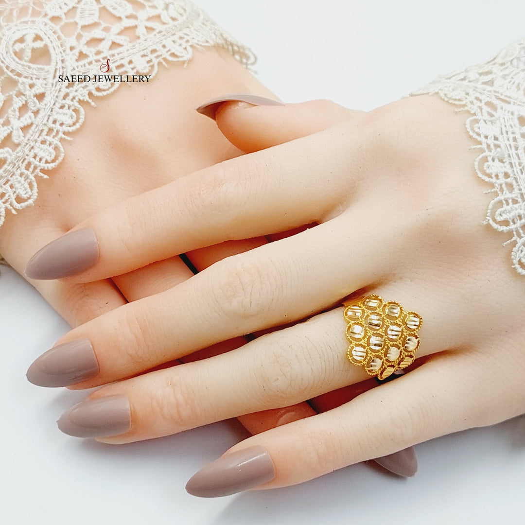 21K Gold Leaf Ring by Saeed Jewelry - Image 4