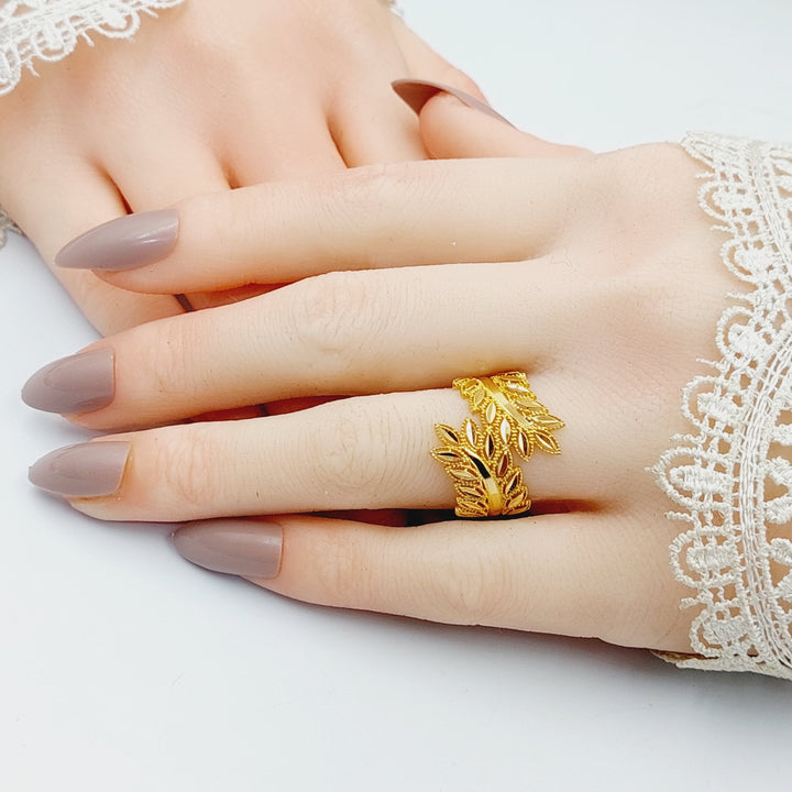 21K Gold Leaf Ring by Saeed Jewelry - Image 4