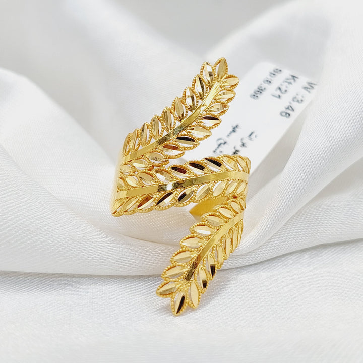 21K Gold Leaf Ring by Saeed Jewelry - Image 3