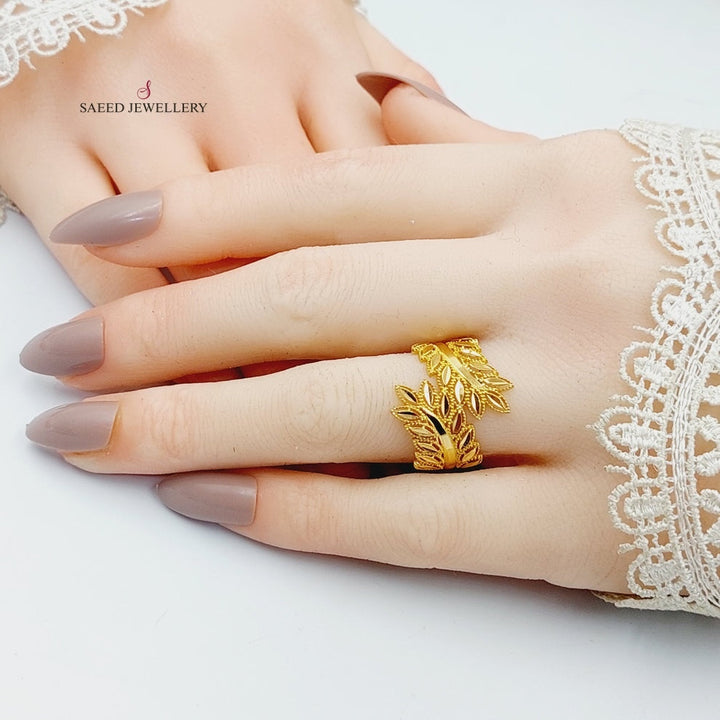 21K Gold Leaf Ring by Saeed Jewelry - Image 1