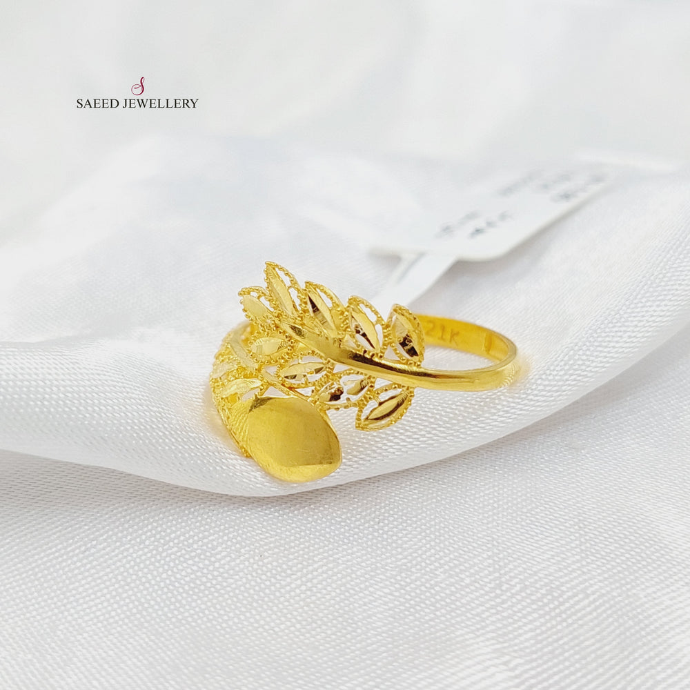 21K Gold Leaf Ring by Saeed Jewelry - Image 2