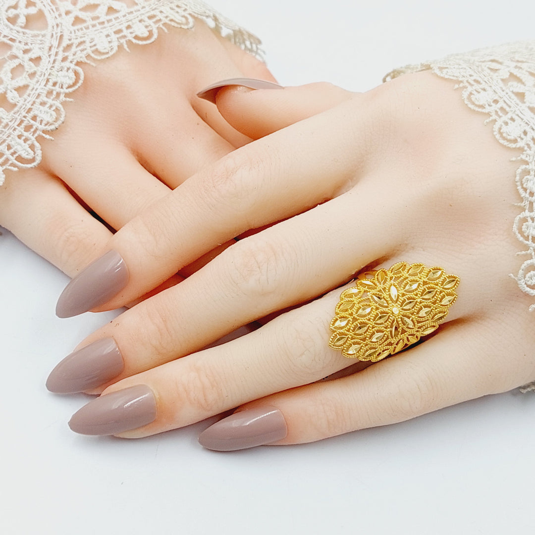 21K Gold Leaf Ring by Saeed Jewelry - Image 4