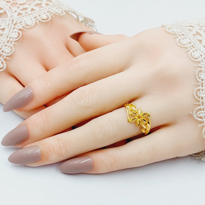 21K Gold Leaf Ring by Saeed Jewelry - Image 4