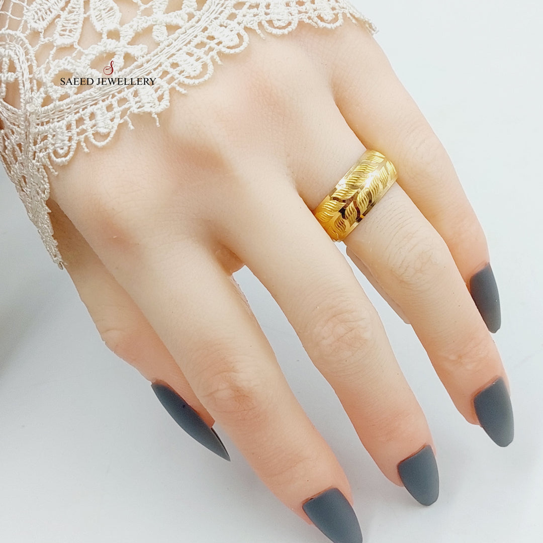 21K Gold Leaf Wedding Ring by Saeed Jewelry - Image 2