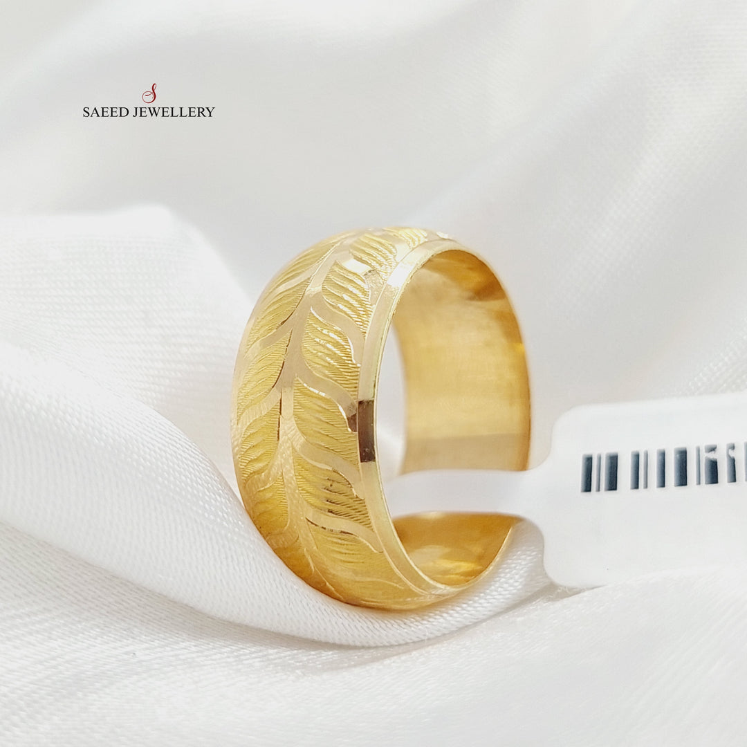 21K Gold Leaf Wedding Ring by Saeed Jewelry - Image 1