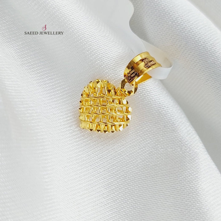 21K Gold Light Heart Pendant by Saeed Jewelry - Image 4