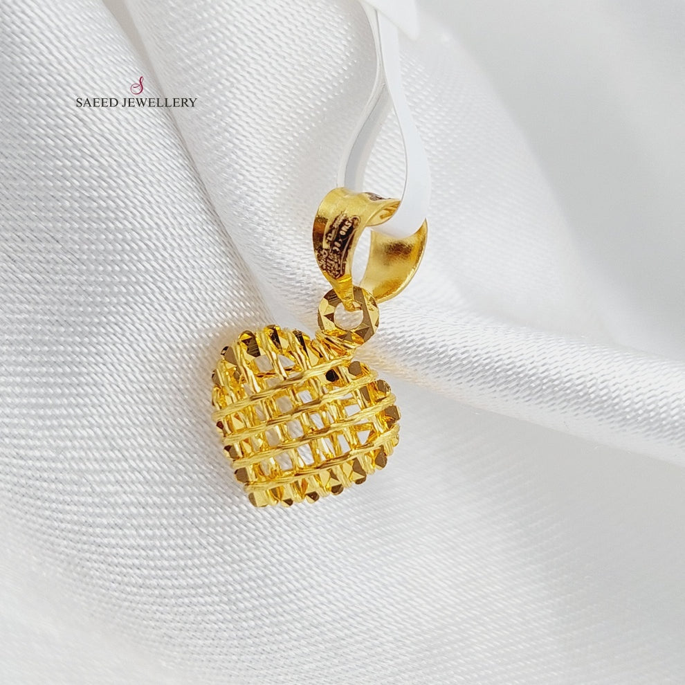 21K Gold Light Heart Pendant by Saeed Jewelry - Image 1