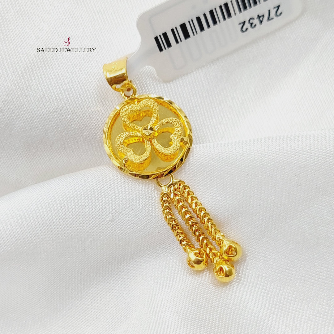 21K Gold Light Kuwaiti Pendant by Saeed Jewelry - Image 3