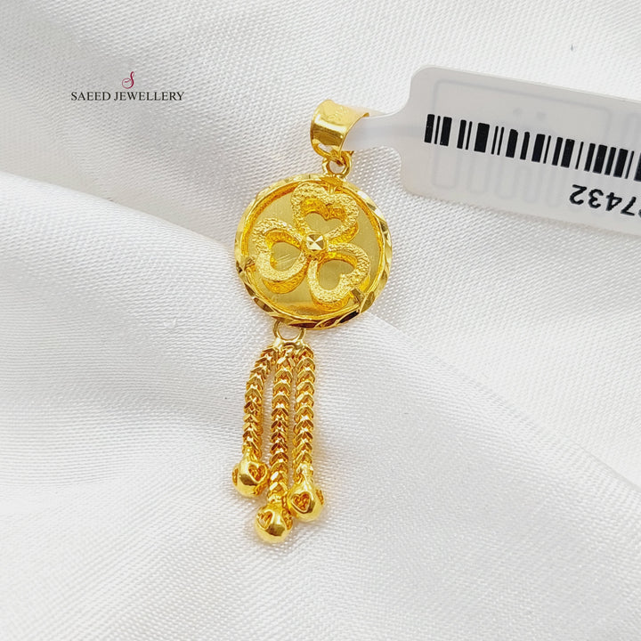 21K Gold Light Kuwaiti Pendant by Saeed Jewelry - Image 1