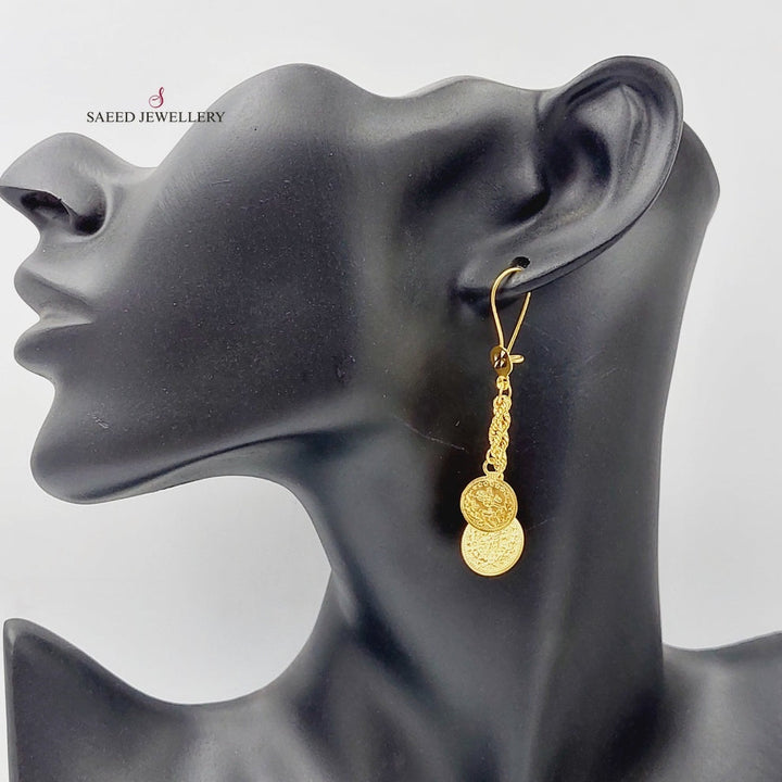 21K Gold Lirat Rashadi Rope Earrings by Saeed Jewelry - Image 6