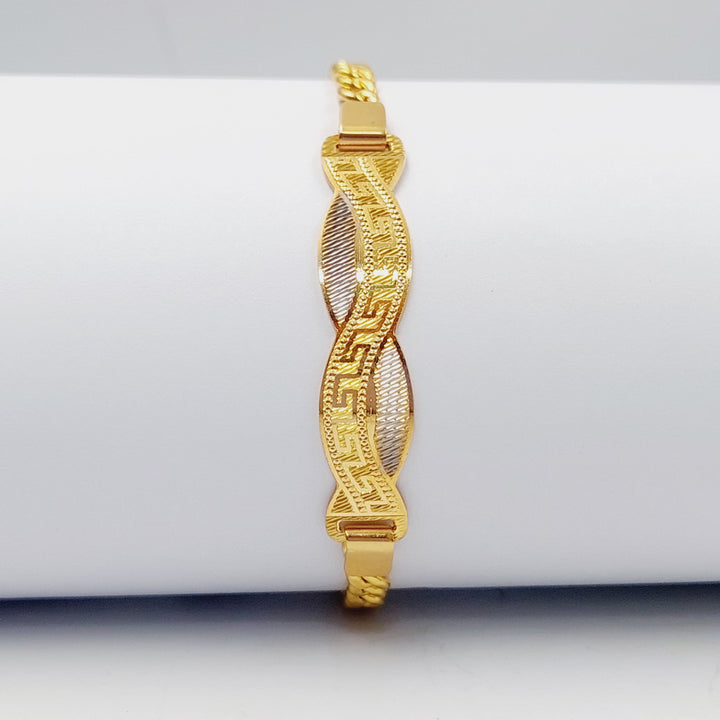 21K Gold Luxury Bar Bracelet by Saeed Jewelry - Image 1