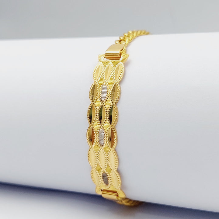 21K Gold Luxury Bar Bracelet by Saeed Jewelry - Image 4