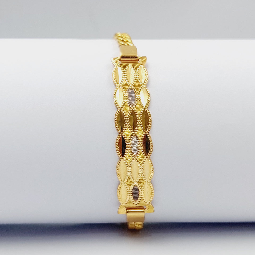 21K Gold Luxury Bar Bracelet by Saeed Jewelry - Image 7