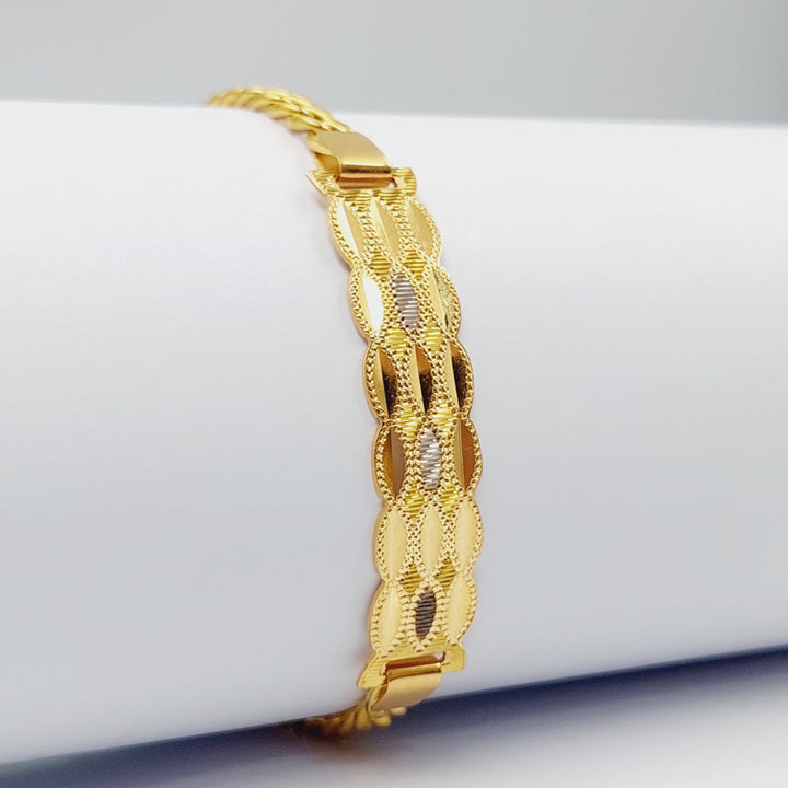 21K Gold Luxury Bar Bracelet by Saeed Jewelry - Image 8