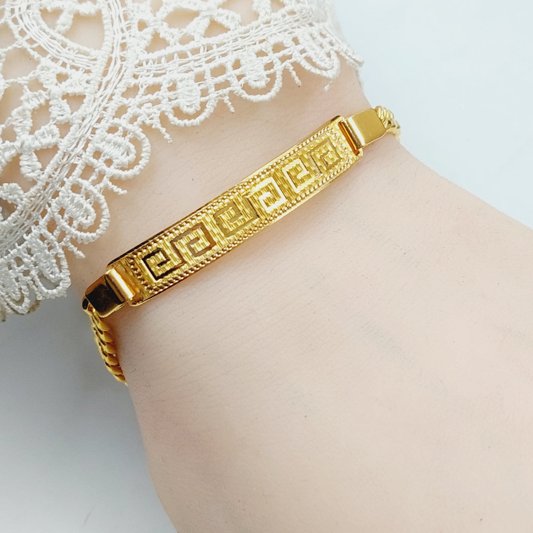 21K Gold Luxury Bar Bracelet by Saeed Jewelry - Image 2