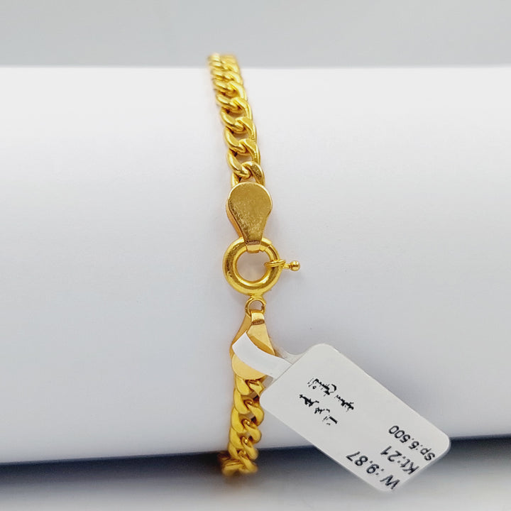 21K Gold Luxury Bar Bracelet by Saeed Jewelry - Image 2