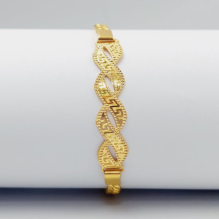 21K Gold Luxury Bar Bracelet by Saeed Jewelry - Image 1