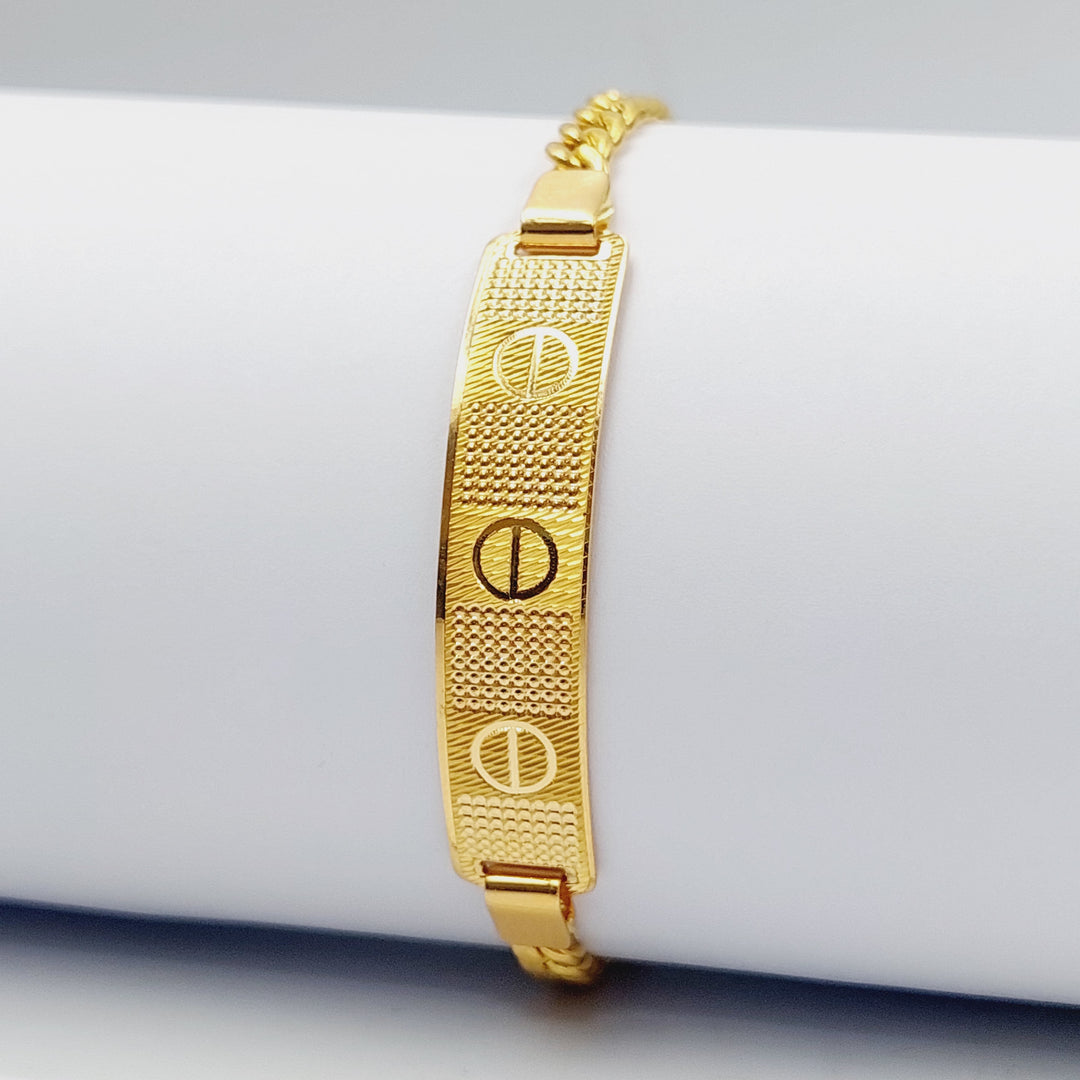 21K Gold Luxury Bar Bracelet by Saeed Jewelry - Image 1