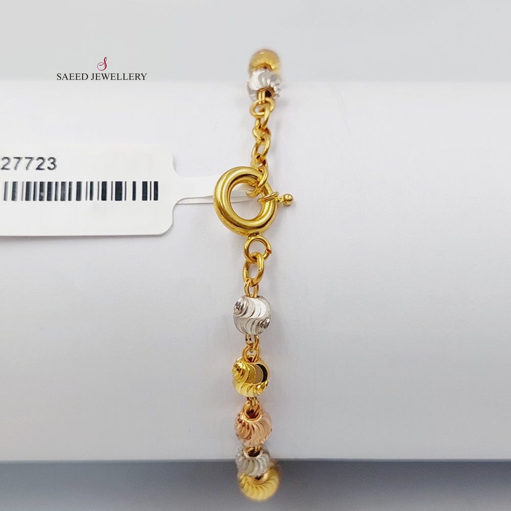 21K Gold Luxury Balls Bracelet by Saeed Jewelry - Image 2