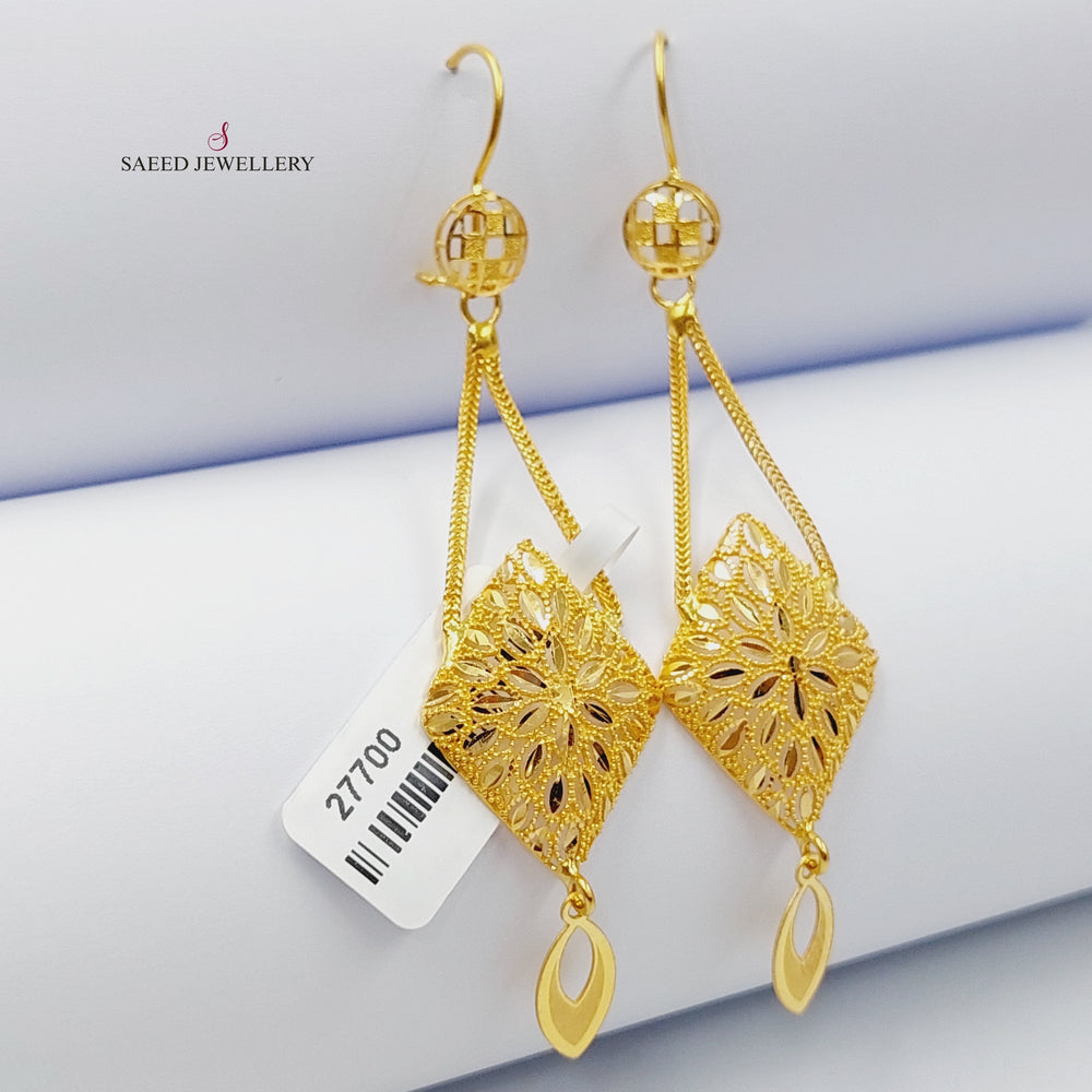 21K Gold Luxury Earrings by Saeed Jewelry - Image 2