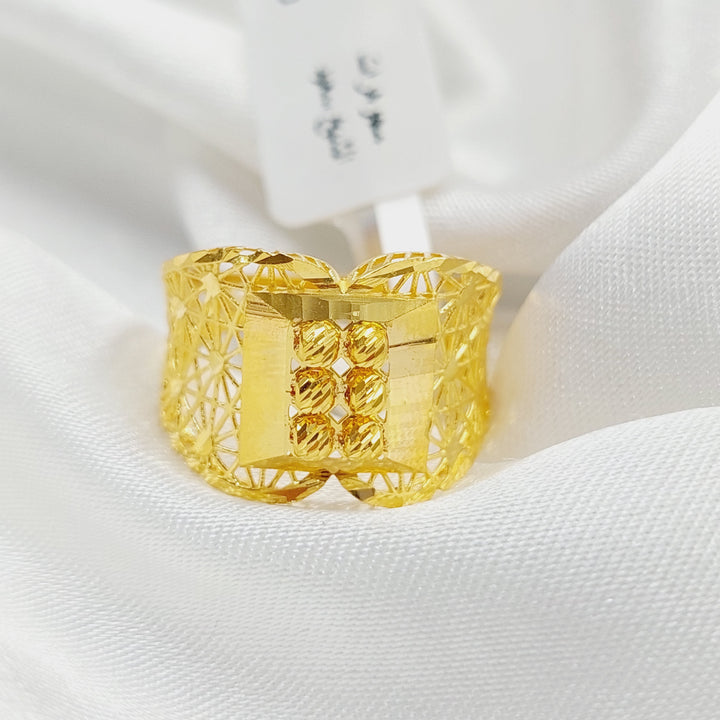 21K Gold Luxury Engraved Ring by Saeed Jewelry - Image 2