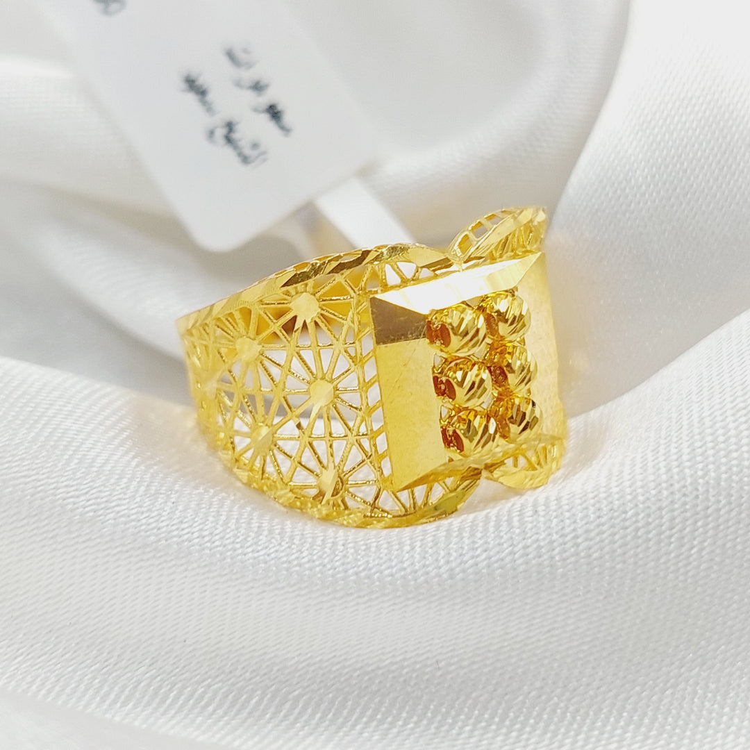 21K Gold Luxury Engraved Ring by Saeed Jewelry - Image 5