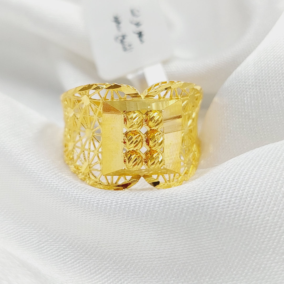 21K Gold Luxury Engraved Ring by Saeed Jewelry - Image 1