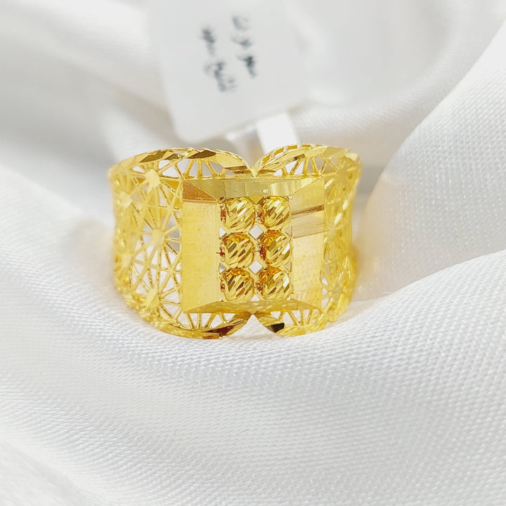 21K Gold Luxury Engraved Ring by Saeed Jewelry - Image 1