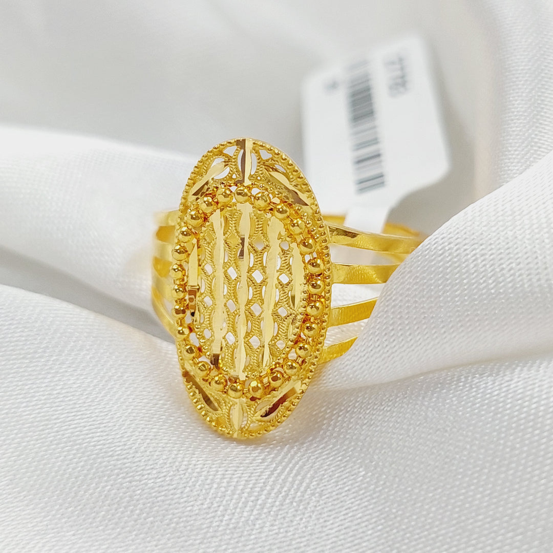 21K Gold Luxury Engraved Ring by Saeed Jewelry - Image 2