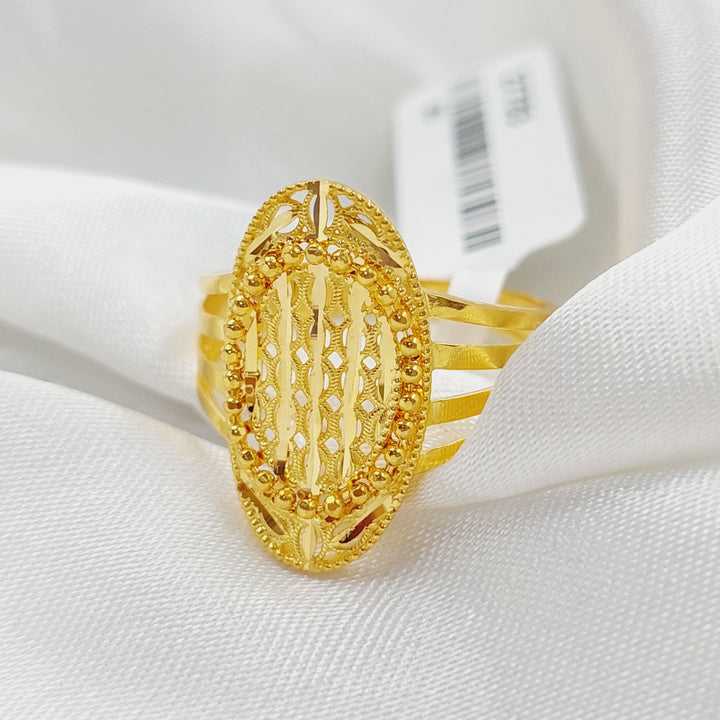 21K Gold Luxury Engraved Ring by Saeed Jewelry - Image 2