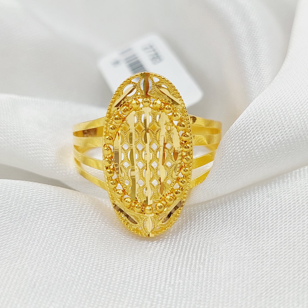 21K Gold Luxury Engraved Ring by Saeed Jewelry - Image 1