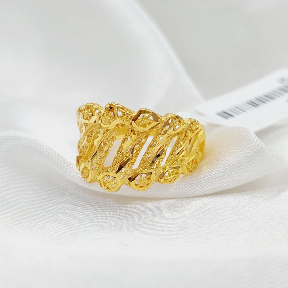 21K Gold Luxury Engraved Ring by Saeed Jewelry - Image 2