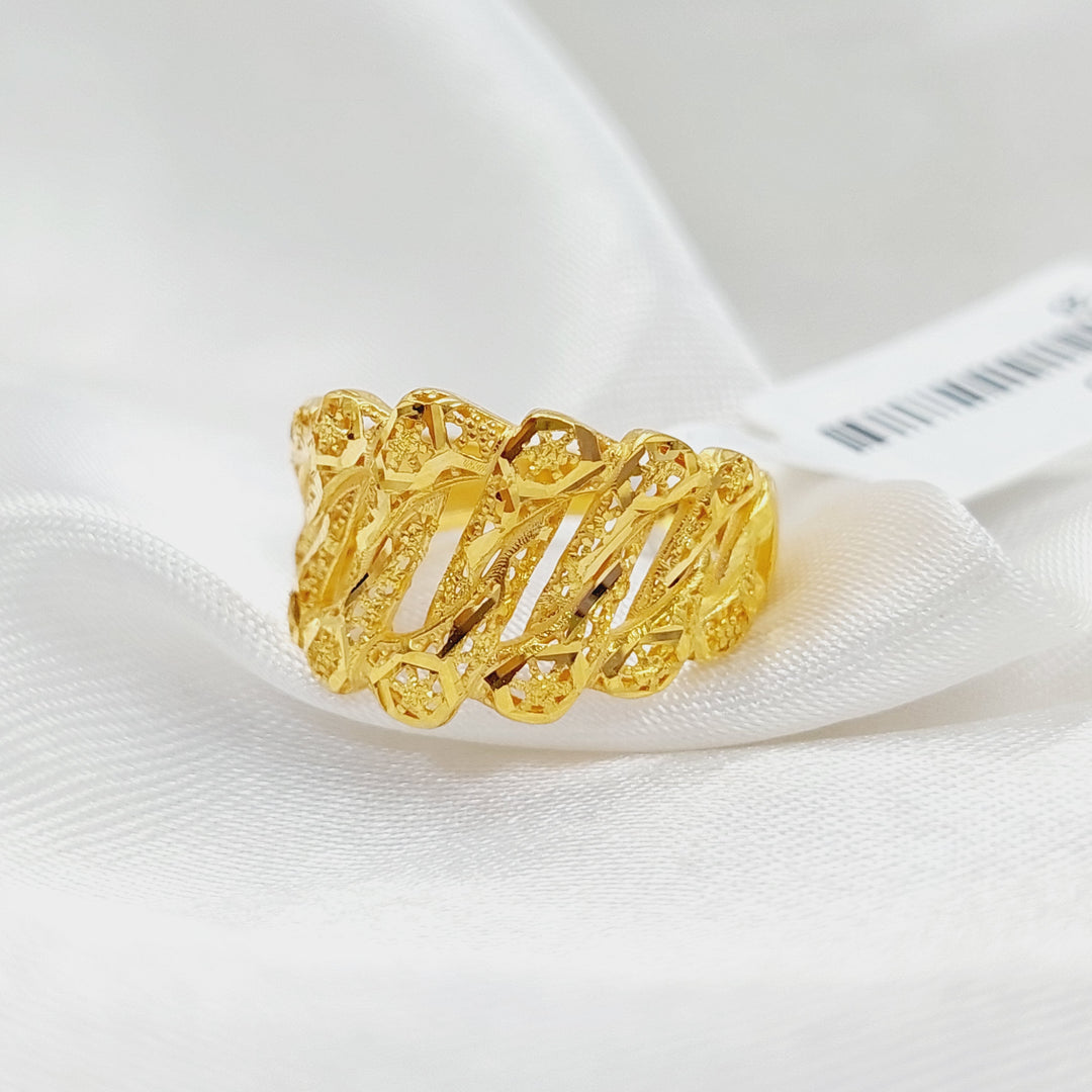 21K Gold Luxury Engraved Ring by Saeed Jewelry - Image 2