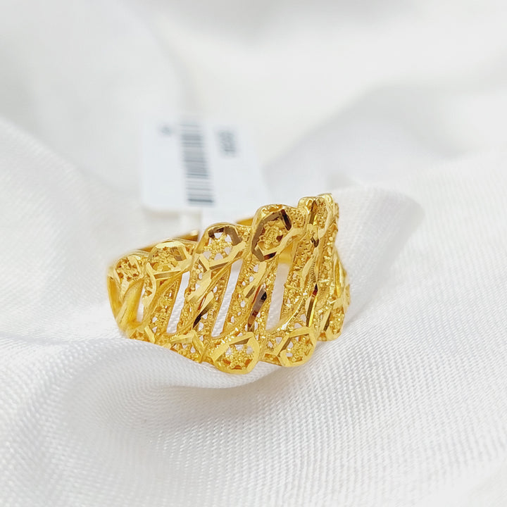 21K Gold Luxury Engraved Ring by Saeed Jewelry - Image 3