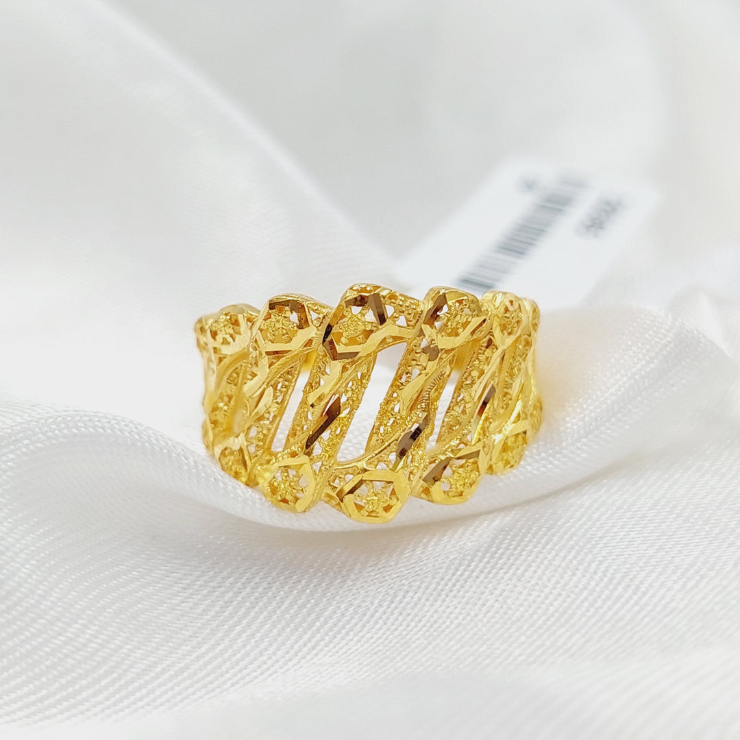 21K Gold Luxury Engraved Ring by Saeed Jewelry - Image 1