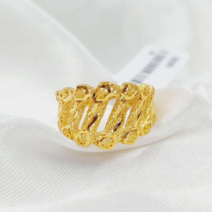 21K Gold Luxury Engraved Ring by Saeed Jewelry - Image 1