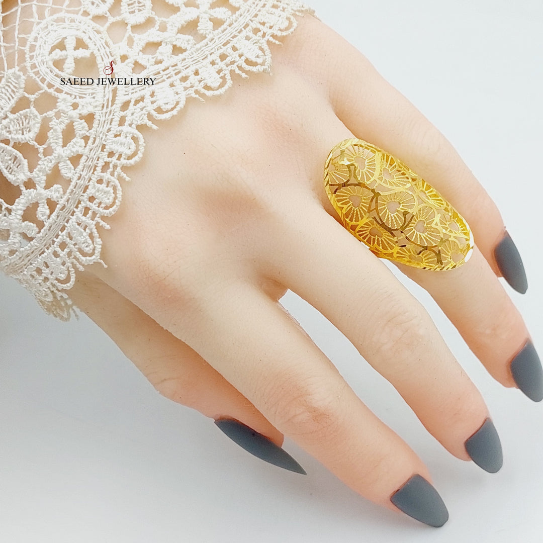 21K Gold Luxury Heart Ring by Saeed Jewelry - Image 2