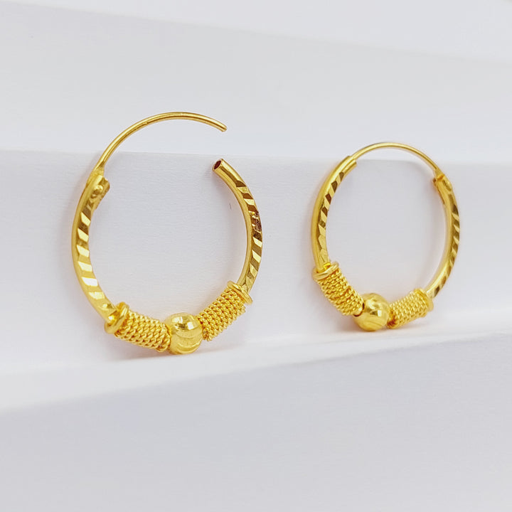 21K Gold Luxury Hoop Earrings by Saeed Jewelry - Image 5