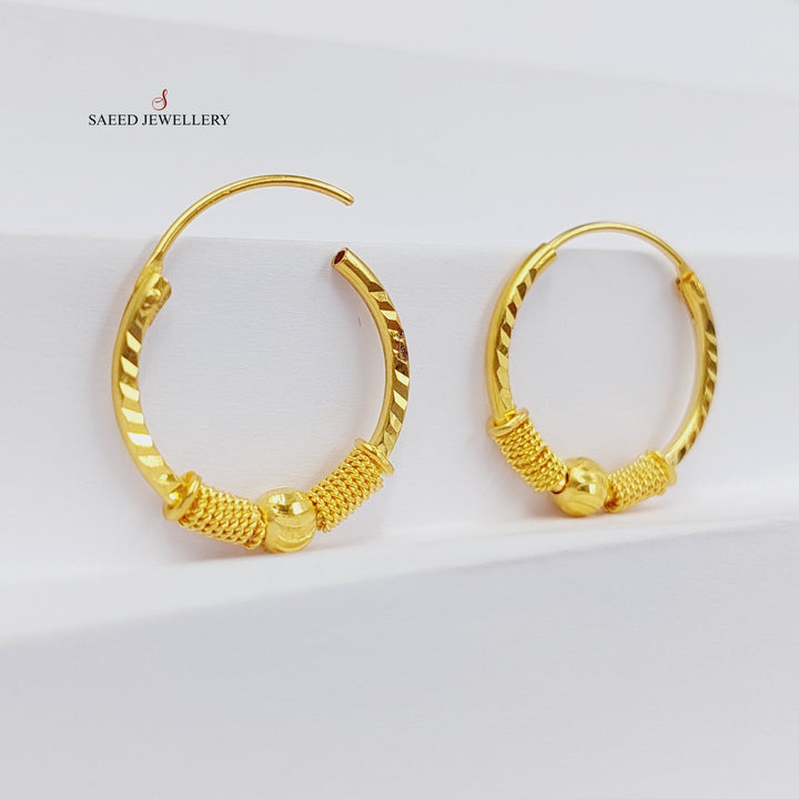 21K Gold Luxury Hoop Earrings by Saeed Jewelry - Image 6