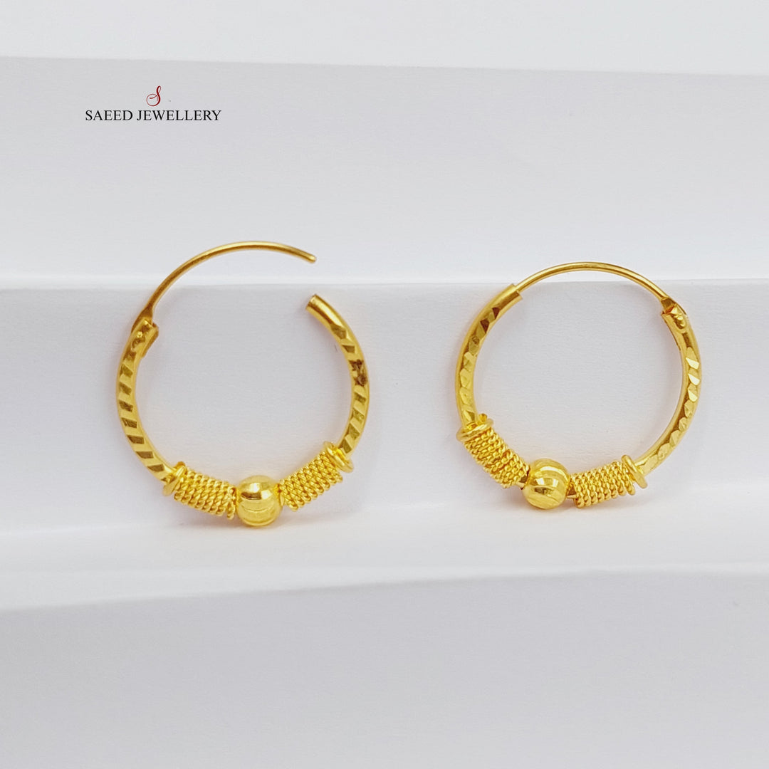 21K Gold Luxury Hoop Earrings by Saeed Jewelry - Image 1