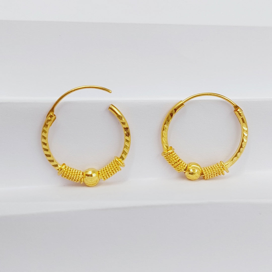 21K Gold Luxury Hoop Earrings by Saeed Jewelry - Image 6