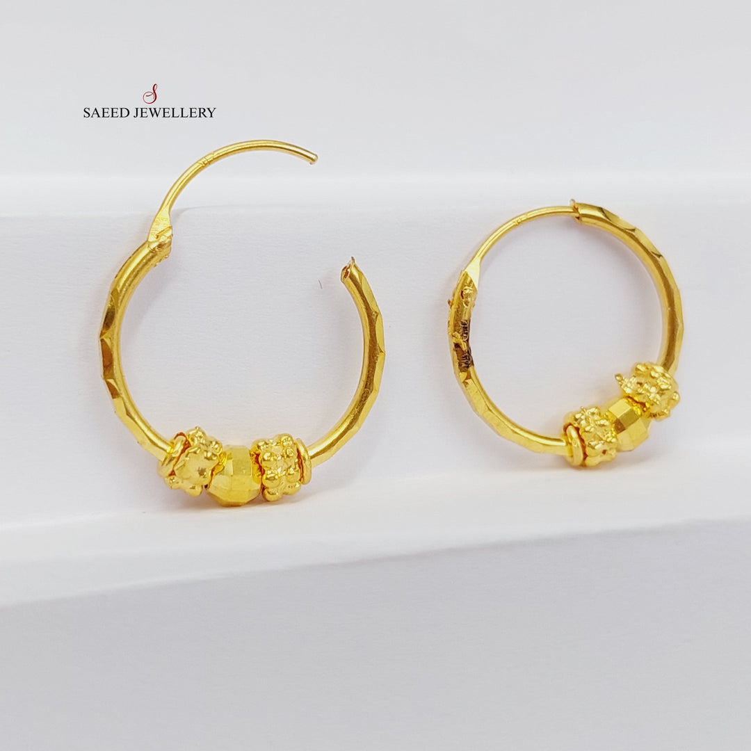 21K Gold Luxury Hoop Earrings by Saeed Jewelry - Image 1