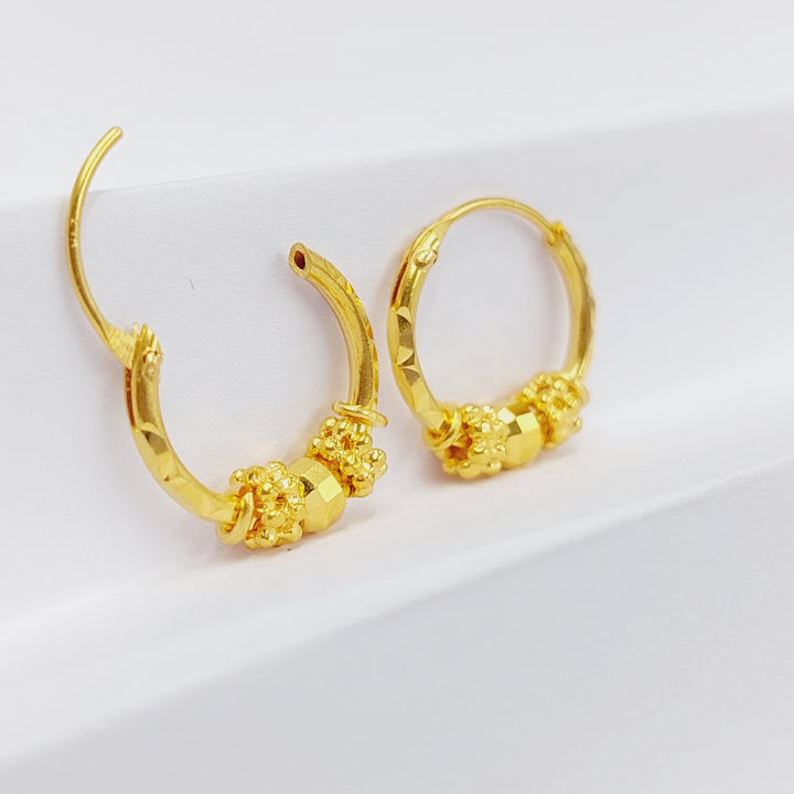 21K Gold Luxury Hoop Earrings by Saeed Jewelry - Image 9