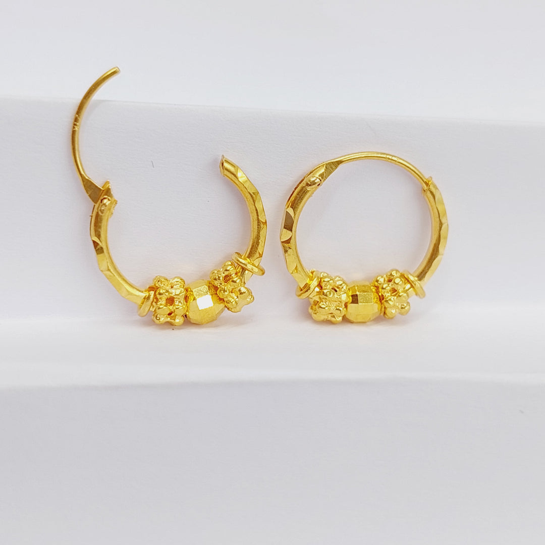 21K Gold Luxury Hoop Earrings by Saeed Jewelry - Image 3