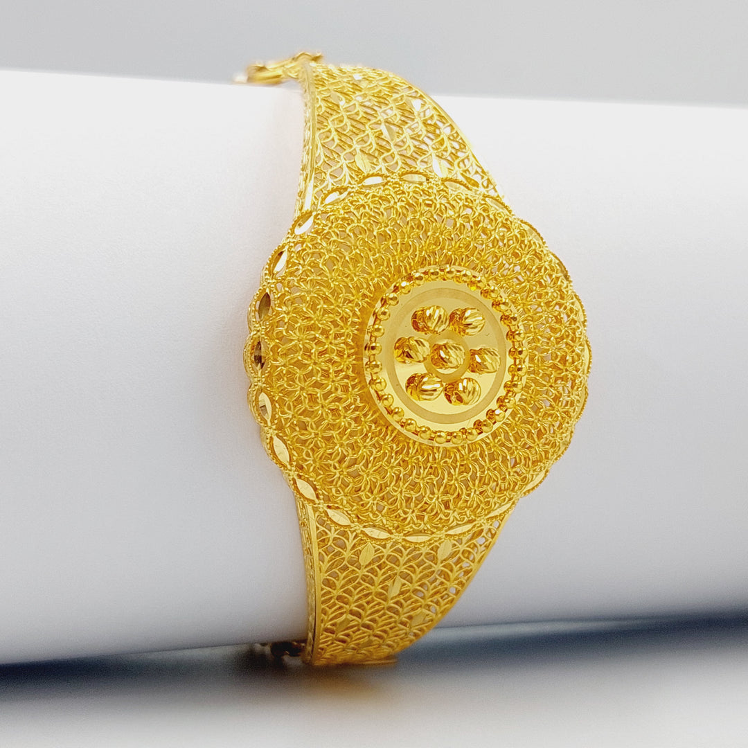 21K Gold Luxury Kuwaiti Bracelet by Saeed Jewelry - Image 8